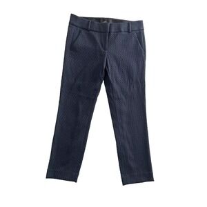 Ann Taylor LOFT Size‎ 8 Marisa Skinny Blue Metallic Shiny Patterned Ankle Pants